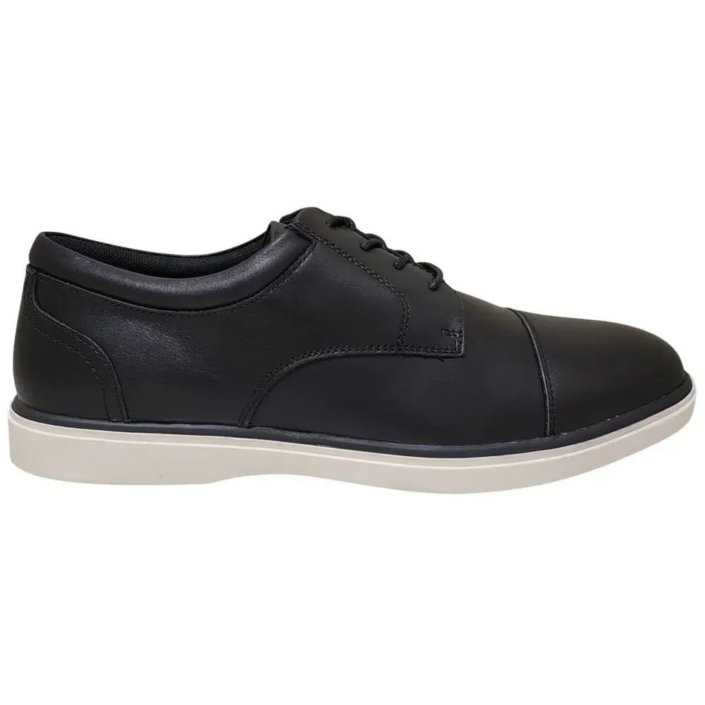 Alfani Men Dayvid Casual Cap Toe Derby Oxfords Size US 10.5M Black Leather